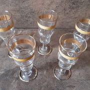 Set of 5 vintage digestive glasses