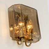 Large smoked glass wall sconces by Limburg, Germany.