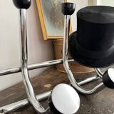 Old chrome coat rack with 12 hooks