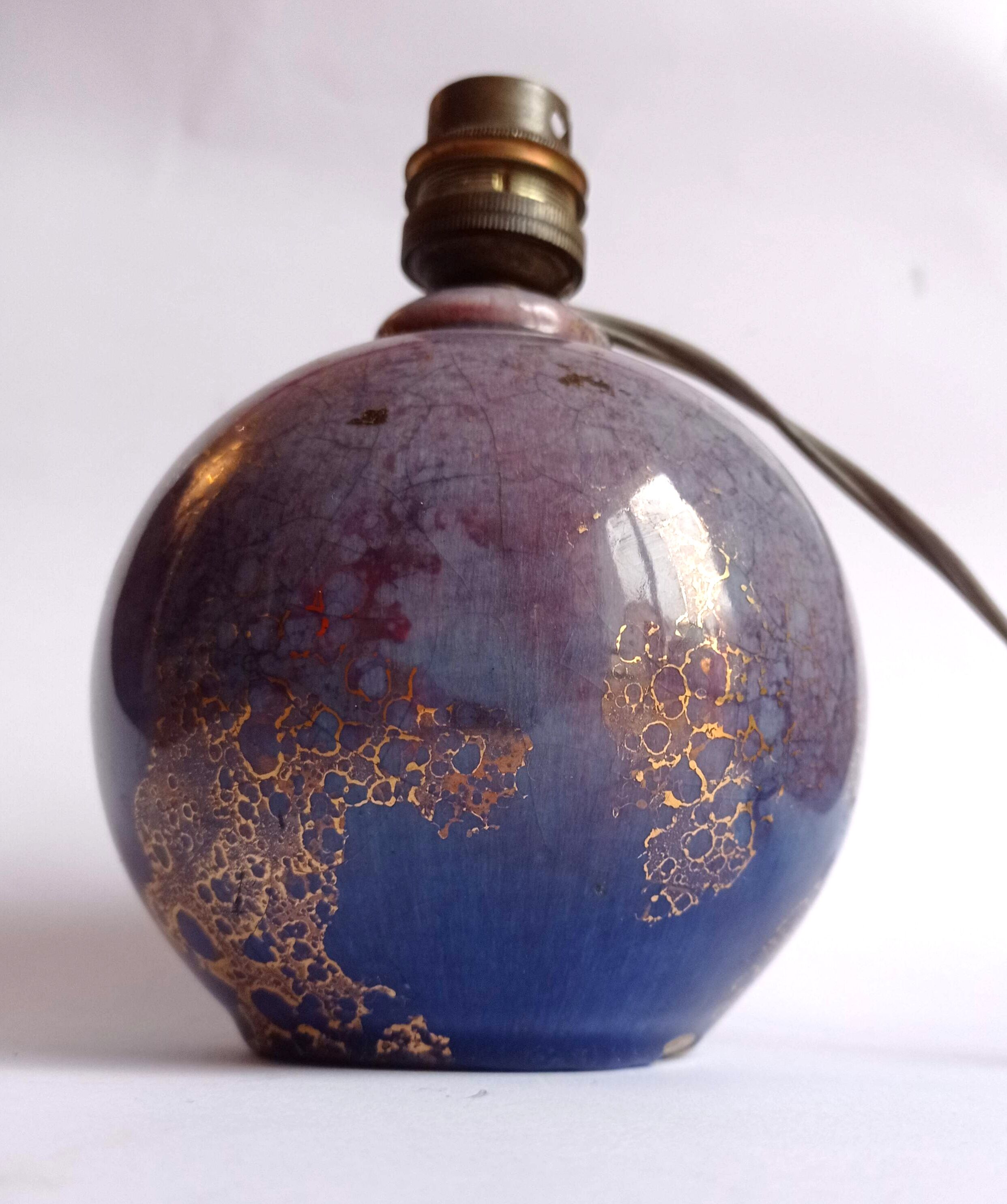 Pied de lampe céramique décor à l'or