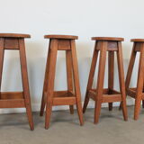 Set of 4 brutalist bar stools