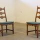 Six vintage 1960s Danish ladderback oak chairs, Henning Kjærnulf brutalist style