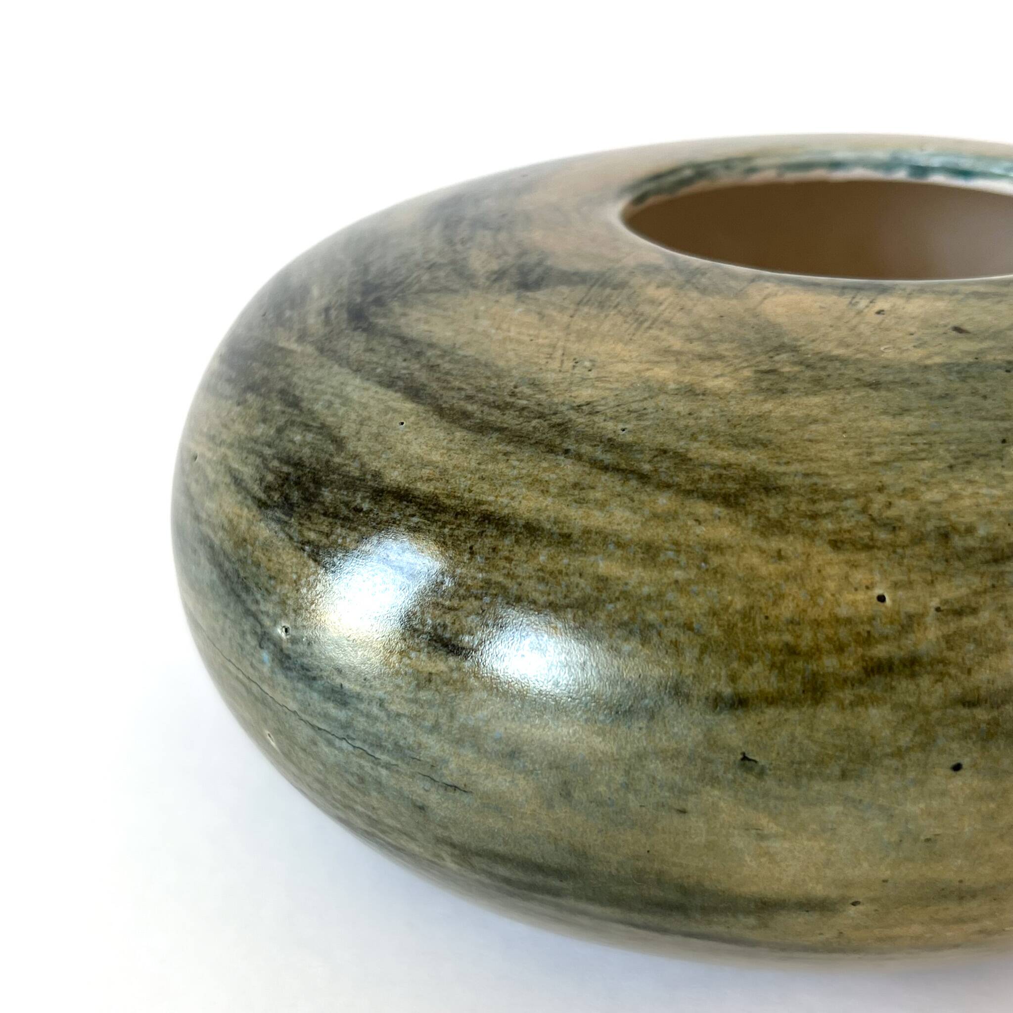 Jean Chatoney glazed ceramic round vase - 1960s Vallauris
