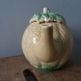 Teapot coffee maker pitcher melon in slippery water