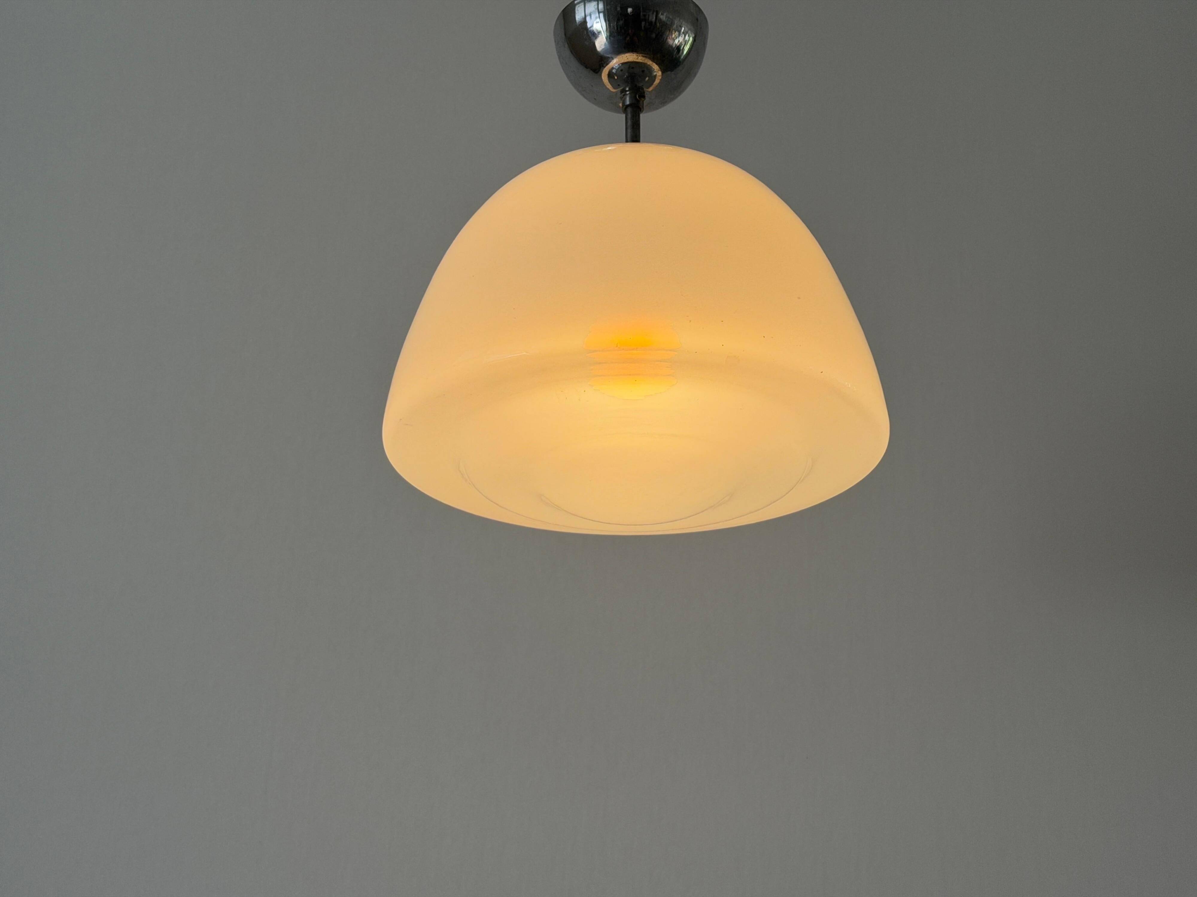 Opal glass ceiling light in Bauhaus style, Art Deco, 1940s, Germany