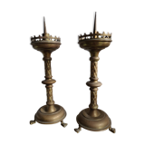 Paire de chandeliers d'église