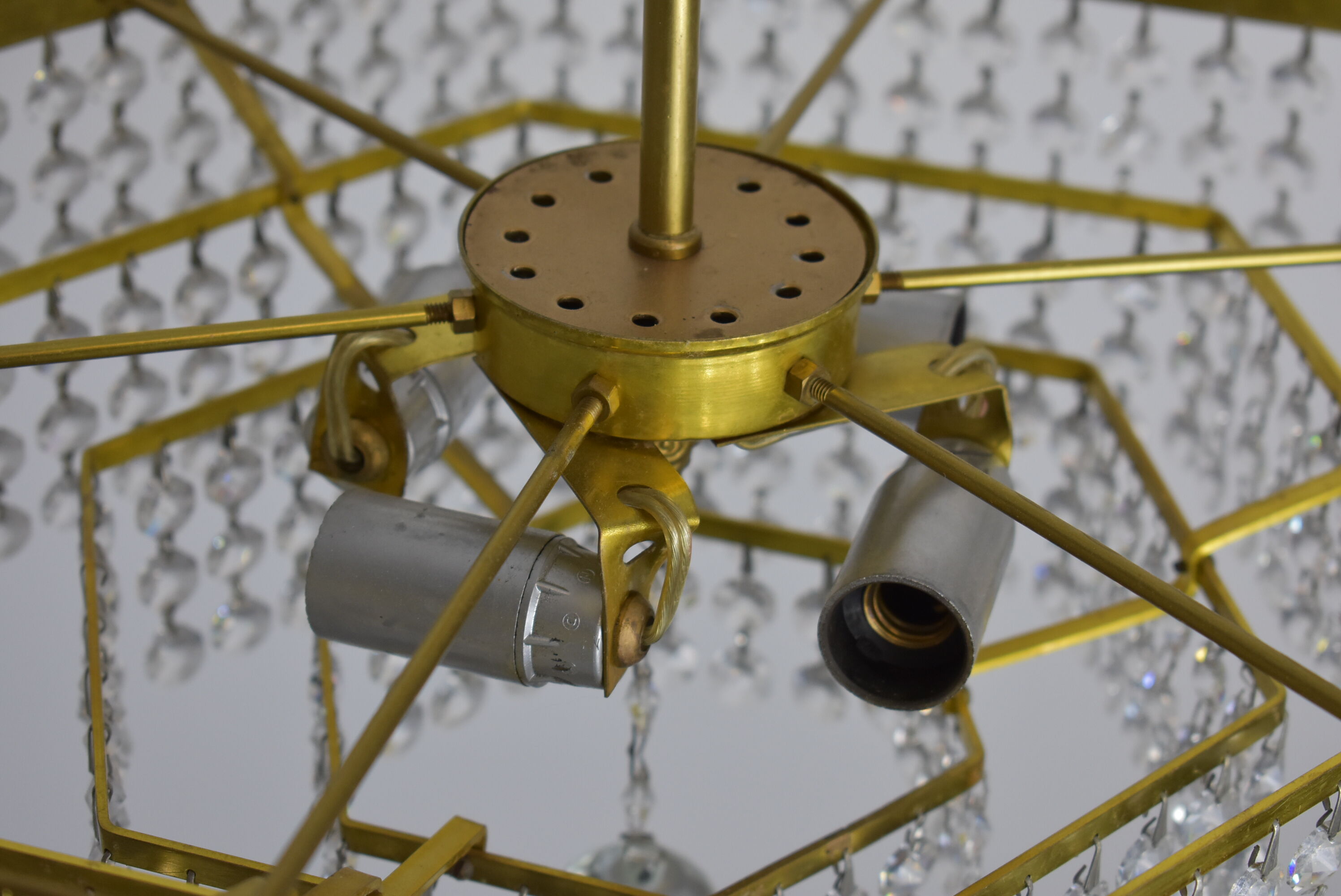 Vintage chandelier with stamps