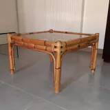 Table basse en rotin et bambou 1960 / 1970