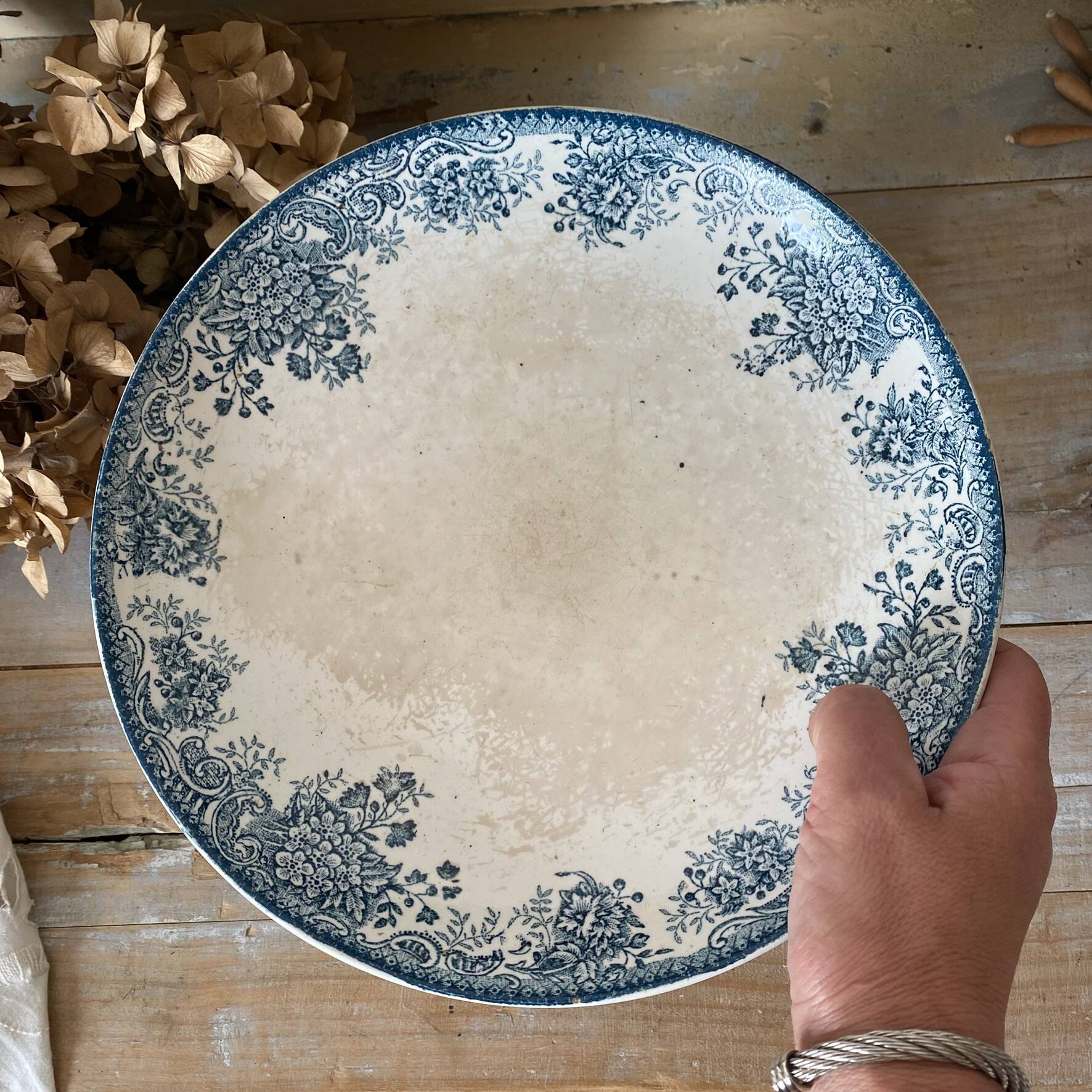 Compote dish, footed bowl in Printania ironstone.