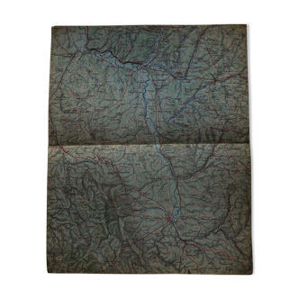Old map of the Roanne Digoin La Palisse region