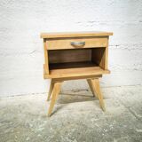 Vintage bedside table with compass legs
