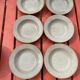 6 Hollow sandstone plates speckled Tulowice mid century XXe