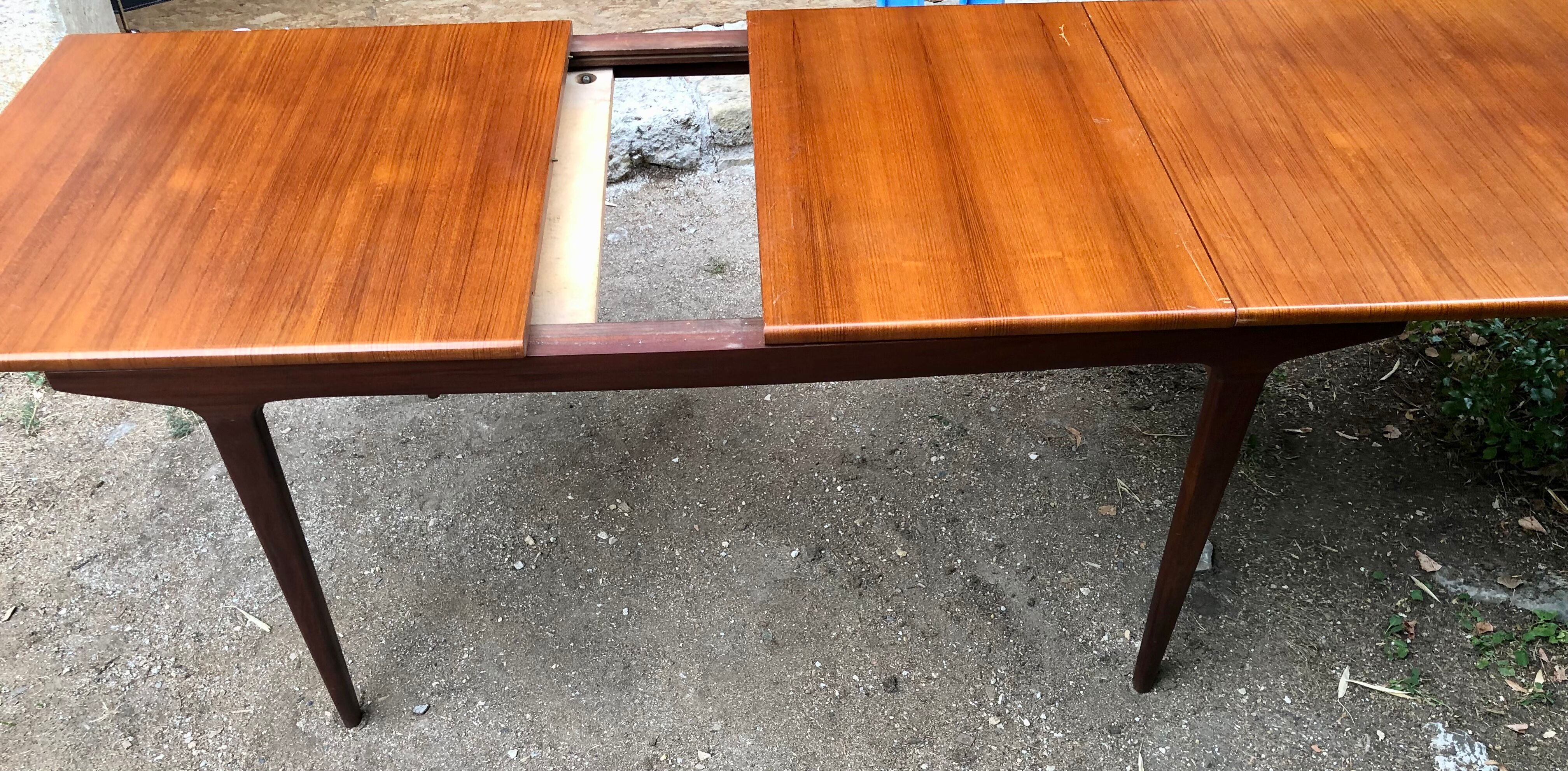 Teak table and exotic wood made in France