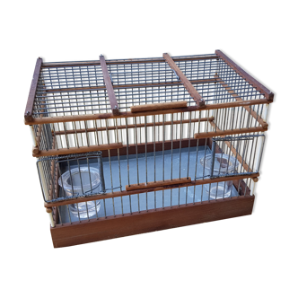 Birdcage with glass trough