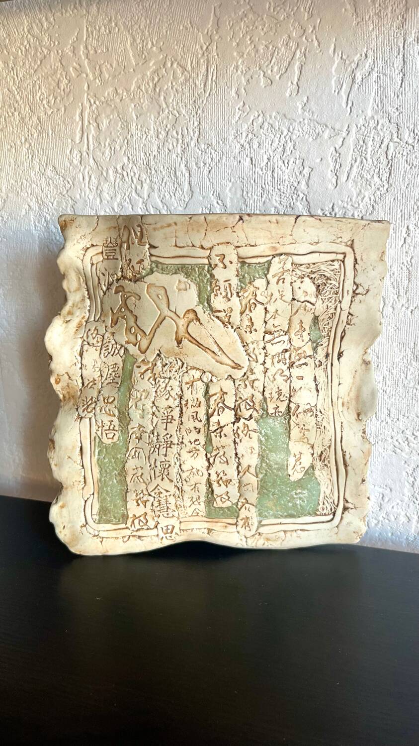 Vase mural / bouquetière asiatique céramique Tenmoku - Malaisie