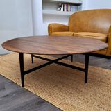 Ampm table basse addisson grand modèle, meuble noyer massif