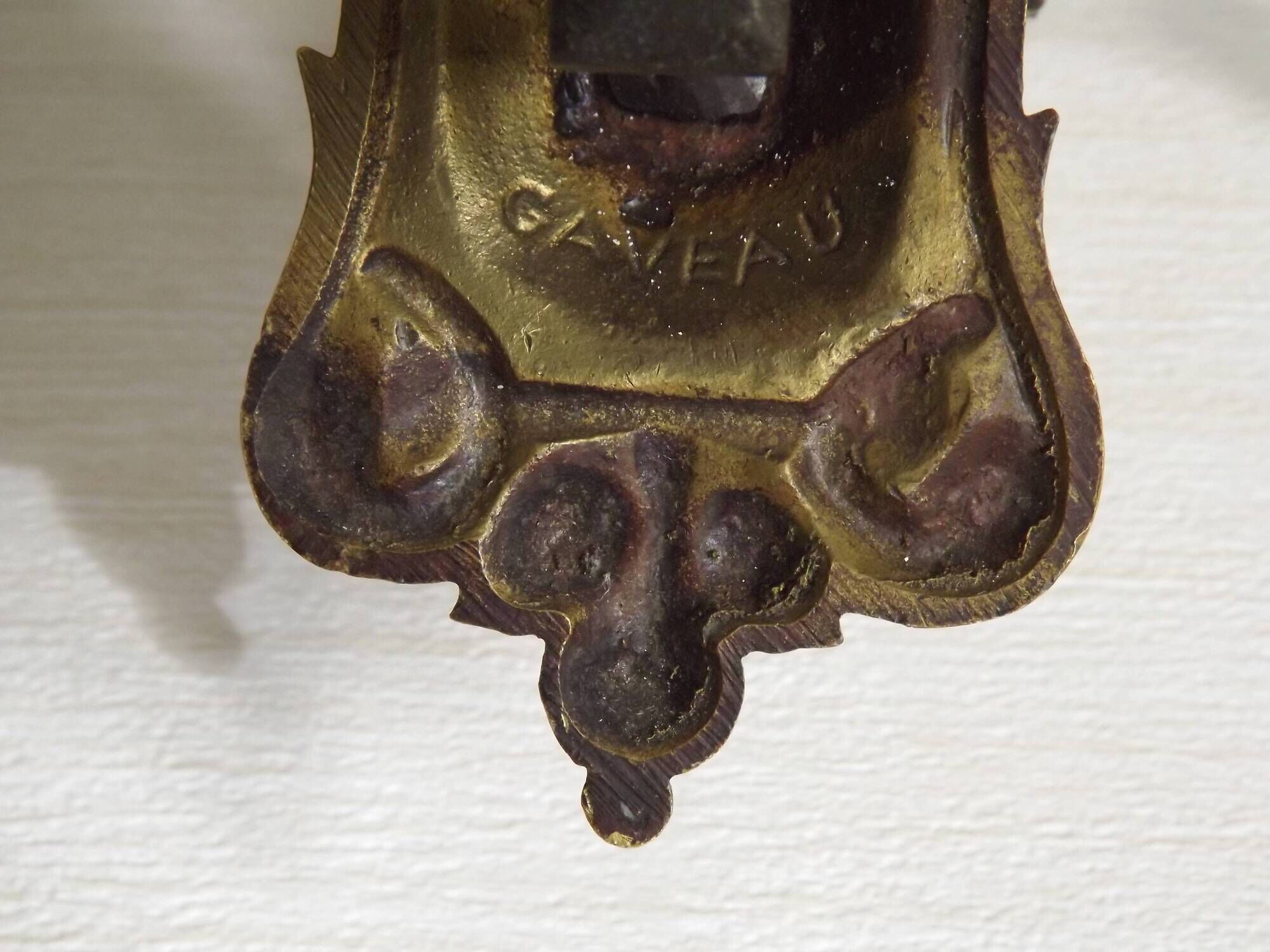 Pair of French Antique Signed GAVEAU 12 Double Piano Candle Sconces