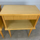 Paire de tables de chevet vintage années 60, bois blond