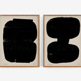 Pair of giclee prints. Abstract wall art set of two, A3