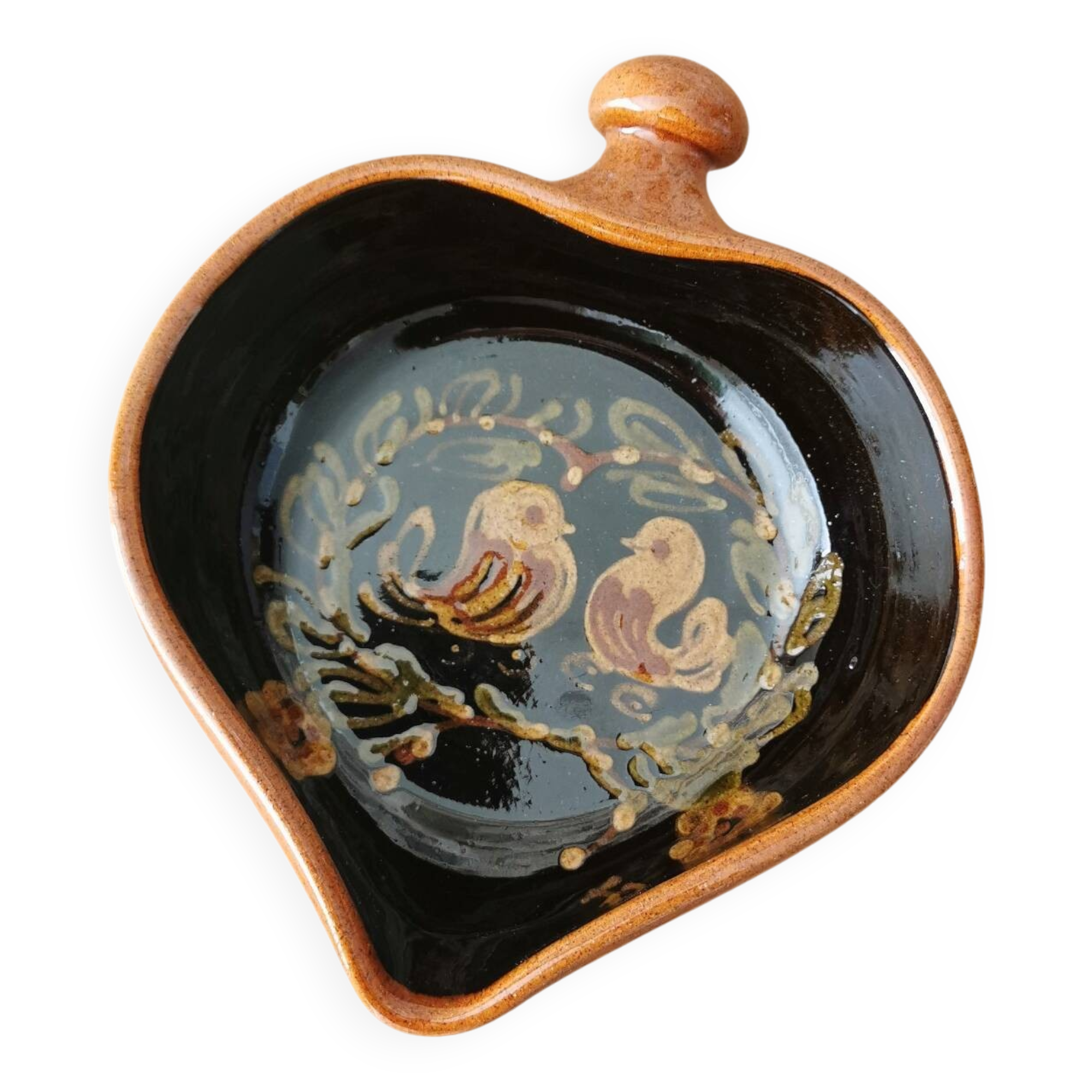 Alsatian Caquelon Bowl, Robert Hausser's love birds