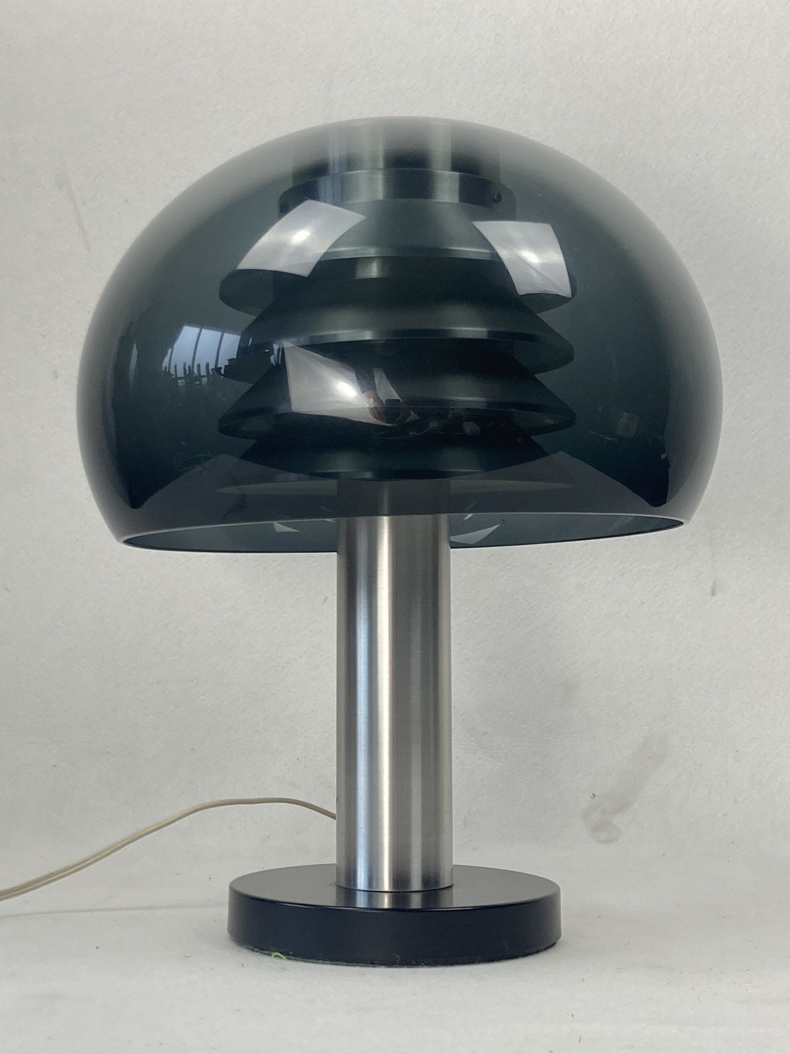Space age aluminum mushroom dome lamp by Hans Agne Jakobsson for Markaryd, Sweden 1960s