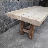 Brutalist solid oak coffee table