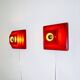 Multi-Layered Pyramid Wall Lamps In Red By Hustadt Leuchten, Germany 1970S