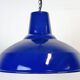 Industrial Blue Enamel Factory Pendant Lamp, 1960s