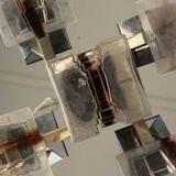 Lustre 1970 design verre et inox