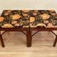 BANC OU DUO DE TABOURETS ROTIN 1950.