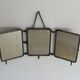 Art Deco 3 Nickel-plated glass covers Table or wall mirror, 1940s, Italy