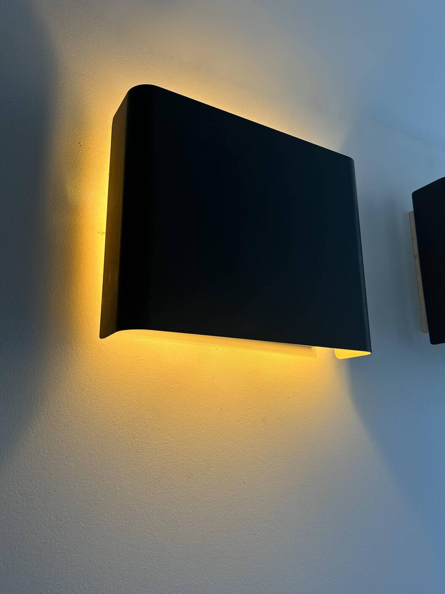Pair of vintage Doria Leuchten wall lights, matte black, Germany 1970s