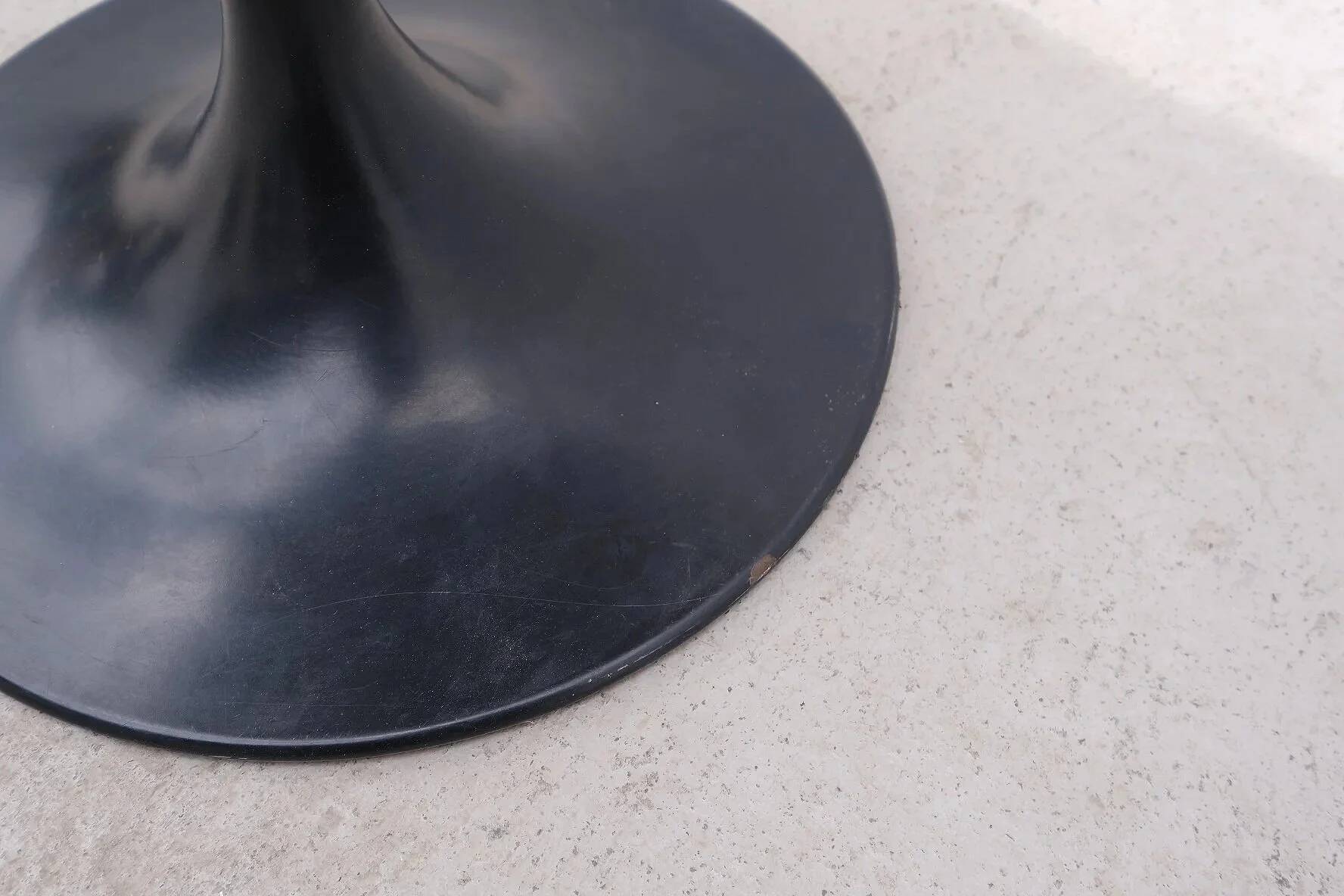 Tabouret pied tulipe en métal et skai, 1970