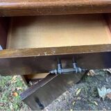 Meuble métier chevet industriel bois estampillé