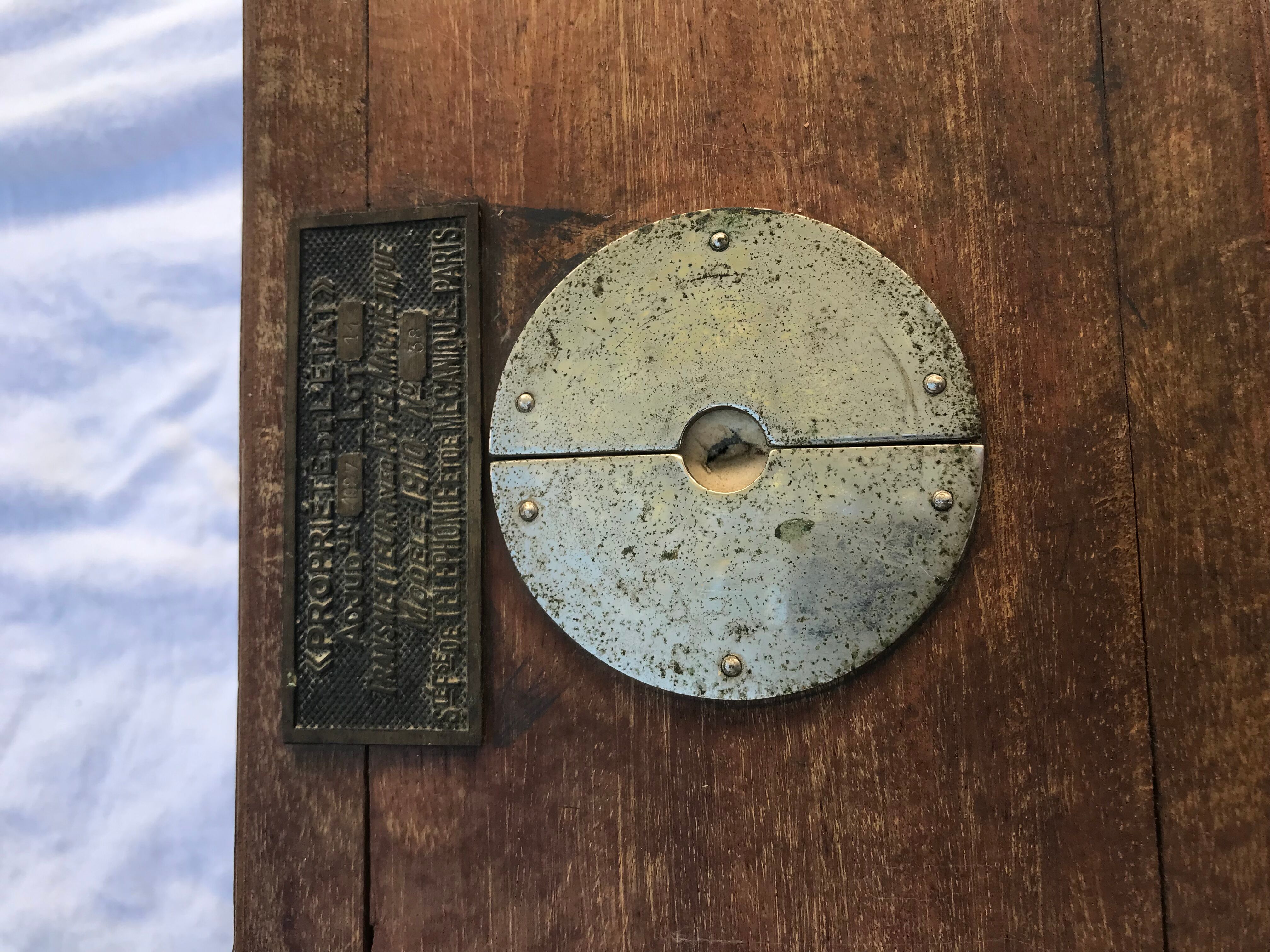 Wooden wall telephone, old, 1930