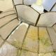 Capiz shell pendant light with flowers