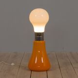 Lampadaire Brillo par Carlo Nason pour Mazzega en verre de Murano blanc et orange
