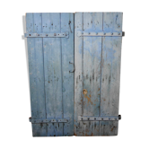 Pair of old blue shutters