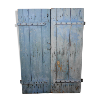 Pair of old blue shutters