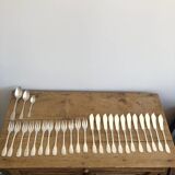 Set de 12 fourchettes & 12 couteaux à poisson en métal argenté