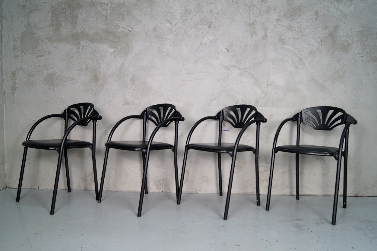 Italian Alisea armchairs by Lisa Bross for Studio Simonetti, 1980s, Set of 4