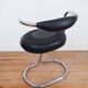 4 vintage Cobra chairs by Giotto Stoppino – Genuine leather and chrome steel