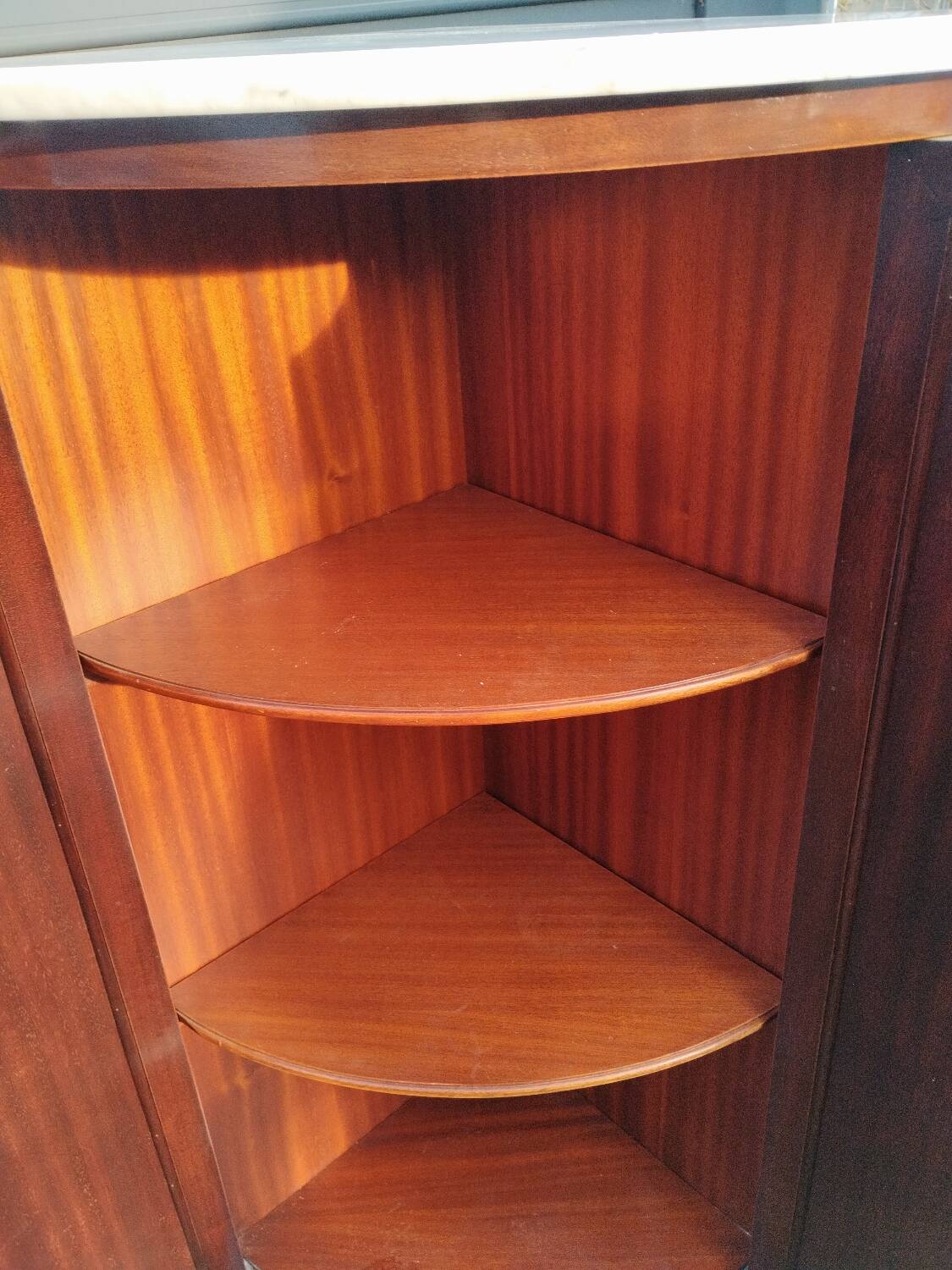 Antique Louis XVI style corner unit with marble top