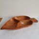 Wooden aperitif tray, leaf-shaped / empty vintage pocket