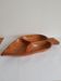 Wooden aperitif tray, leaf-shaped / empty vintage pocket