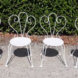 Old white wrought iron garden set