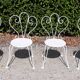 Salon de jardin en fer forgé blanc ancien table et 4 chaises