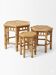 Trio de petites tables sellettes en rotin vintage