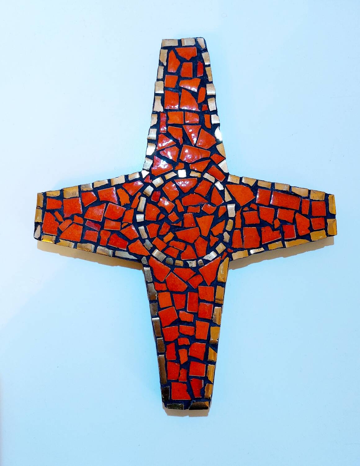 Vintage ceramic mosaic cross