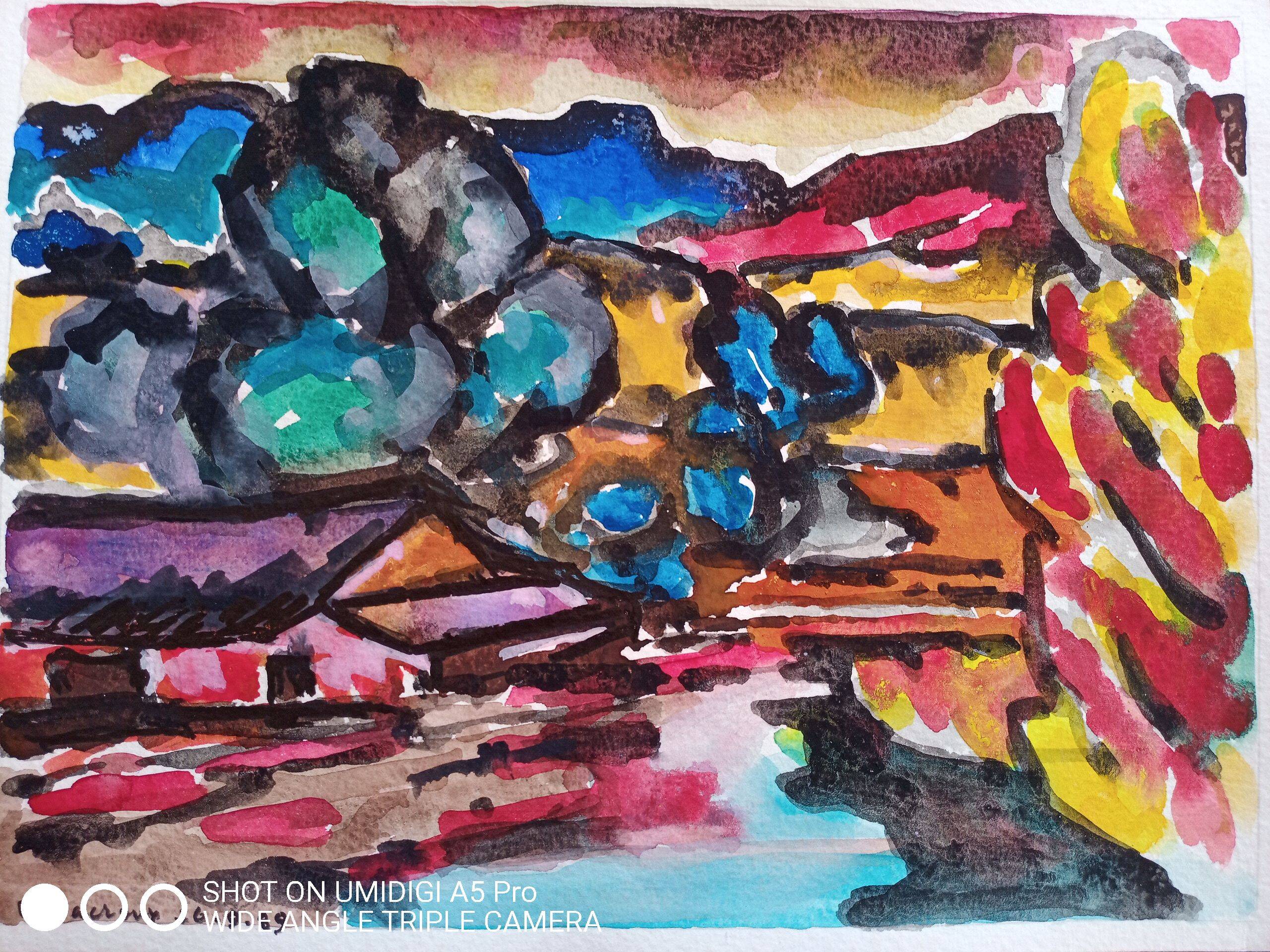 Pierre Lacroux (1909-1993) Gouache on paper 24 x 32 cm - from 1989 - (283)